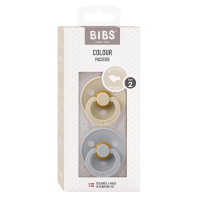 BIBS Pacifier Colour 2 PACK Latex_Anatomical_6-12m_Vanilla_Cloud