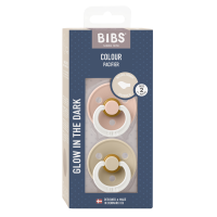 BIBS Nuggi Colour 2 PACK Latex_Anatomical_6-12m_Blush GLOW_Vanilla GLOW