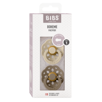 BIBS Nuggi Boheme 2 PACK Latex_Round_0-6m_Vanilla_Dark Oak