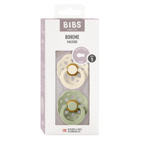 BIBS Pacifier Boheme 2 PACK Latex_Round_0-6m_Ivory_Sage