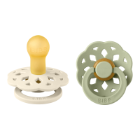 BIBS Pacifier Boheme 2 PACK Latex_Round_6-12m_Ivory_Sage