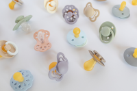 BIBS Nuggi Infinity 2 PACK Silicone_Symmetrical_0-6m_Sage GLOW_Cloud GLOW