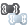 BIBS Sucette Supreme 2 PACK Silicone_Symmetrical_0-6m_Iron_Baby Blue