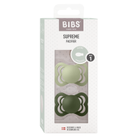 BIBS Nuggi Supreme 2 PACK Silicone_Symmetrical_0-6m_Sage_Hunter Green