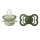 BIBS Nuggi Supreme 2 PACK Silicone_Symmetrical_0-6m_Sage_Hunter Green