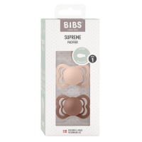 BIBS Nuggi Supreme 2 PACK Silicone_Symmetrical_0-6m_Woodchuck_Blush