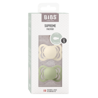 BIBS Sucette Supreme 2 PACK Silicone_Symmetrical_0-6m_Ivory_Sage