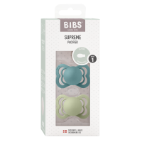 BIBS Pacifier Supreme 2 PACK Silicone_Symmetrical_0-6m_Island Sea_Sage