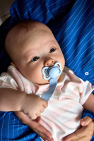 BIBS Pacifier Supreme 2 PACK Silicone_Symmetrical_6-12m_ Iron_Baby Blue
