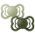 BIBS Nuggi Supreme 2 PACK Silicone_Symmetrical_6-12m_Sage_Hunter Green