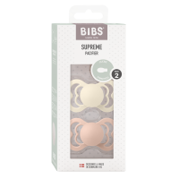 BIBS Pacifier Supreme 2 PACK Silicone_Symmetrical_6-12m_ Ivory_Blush