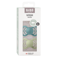 BIBS Pacifier Supreme 2 PACK Silicone_Symmetrical_6-12m_Island Sea_Sage