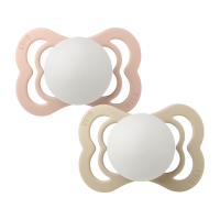BIBS Nuggi Supreme 2 PACK Silicone_Symmetrical_0-6m_Blush...