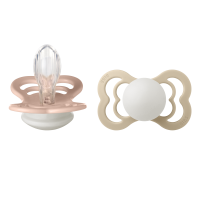 BIBS Nuggi Supreme 2 PACK Silicone_Symmetrical_0-6m_Blush...