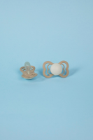 BIBS Pacifier Supreme 2 PACK Silicone_Symmetrical_0-6m_Blush GLOW_Vanilla GLOW