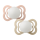 BIBS Pacifier Supreme 2 PACK Silicone_Symmetrical_0-6m_Blush GLOW_Vanilla GLOW