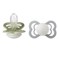 BIBS Nuggi Supreme 2 PACK Silicone_Symmetrical_0-6m_ Sage...