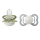 BIBS Pacifier Supreme 2 PACK Silicone_Symmetrical_0-6m_ Sage GLOW_Cloud GLOW