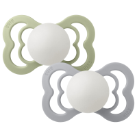 BIBS Nuggi Supreme 2 PACK Silicone_Symmetrical_6-12m_Sage...