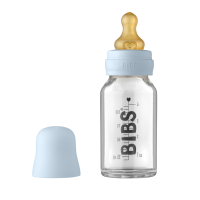 BIBS Glas Anti Kolik Flasche Latex 110ml Baby Blue