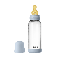 BIBS Glas Anti Kolik Flasche Latex 240ml Baby Blue