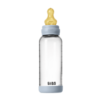 BIBS Glas Anti Kolik Flasche Latex 240ml Baby Blue
