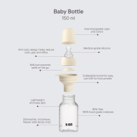 BIBS Grow & Flow Baby Bottle Anti Colic Silicone Set 150 ml / 270ml Ivory