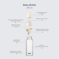 BIBS Grow & Flow Baby Bottle Anti Colic Silicone Set 150 ml / 270ml Ivory