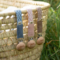 BIBS Nuggi Clip Braided Blush_Ivory