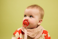 BIBS Pacifier Clip Ribbon Blush