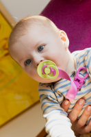 BIBS Pacifier Clip Loop Bubblegum