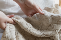 BIBS Knitted Blanket Wavy Ivory