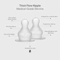 BIBS Bottle Nipple 2 PACK Silicone Thick Flow