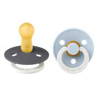 BIBS Nuggi Colour 2 PACK Latex_Round_18m+_Iron Glow_Baby...