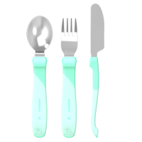 Twistshake Learn Cutlery Stainless Steel 12+m Pastel Green