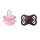 BIBS Supreme 2 PACK Silicone_Symmetrical_0-6m_Baby Pink_Plum