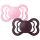 BIBS Nuggi Supreme 2 PACK Silicone_Symmetrical_6-12m_Baby Pink_Plum