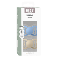 BIBS Nuggi Supreme 2 PACK Silicone_Symmetrical_6-12m_Vanilla_Sky Blue