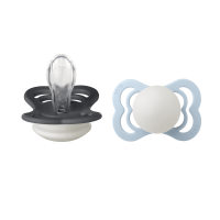 BIBS Nuggi Supreme 2 PACK Silicone_Symmetrical_0-6m_ Iron...