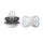 BIBS Supreme 2 PACK Silicone_Symmetrical_0-6m_ Iron GLOW_Baby Blue GLOW