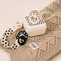 BIBS Nuggi Clip Studio Loop Polka Ivory_Black