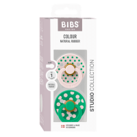 BIBS Studio Colour Polka 2 PACK Latex_Round_0-6m_Petal_Cactus