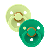 BIBS Colour 2 PACK Latex_Round_0-6m_Matcha_Cactus