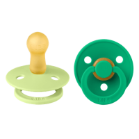 BIBS Nuggi Colour 2 PACK Latex_Round_6-12m_Matcha_Cactus