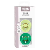 BIBS Nuggi Colour 2 PACK Latex_Round_6-12m_Matcha_Cactus