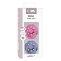 BIBS Boheme 2 PACK Latex_Round_0-6m_Bubblegum_Peri
