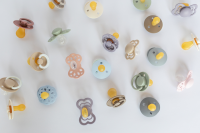 BIBS Pacifier De Lux 2 PACK Silicone Onesize Blush GLOW_Vanilla GLOW