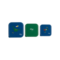 Citron Stainless Steel Stackable Lunchbox Blue Dino 3 pcs