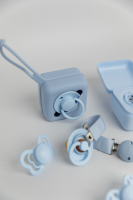 BIBS Pacifier De Lux 2 PACK Silicone Onesize Iron_Baby Blue