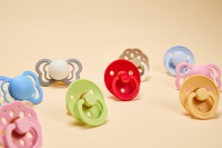 BIBS Pacifier De Lux 2 PACK Silicone Onesize Iron_Baby Blue